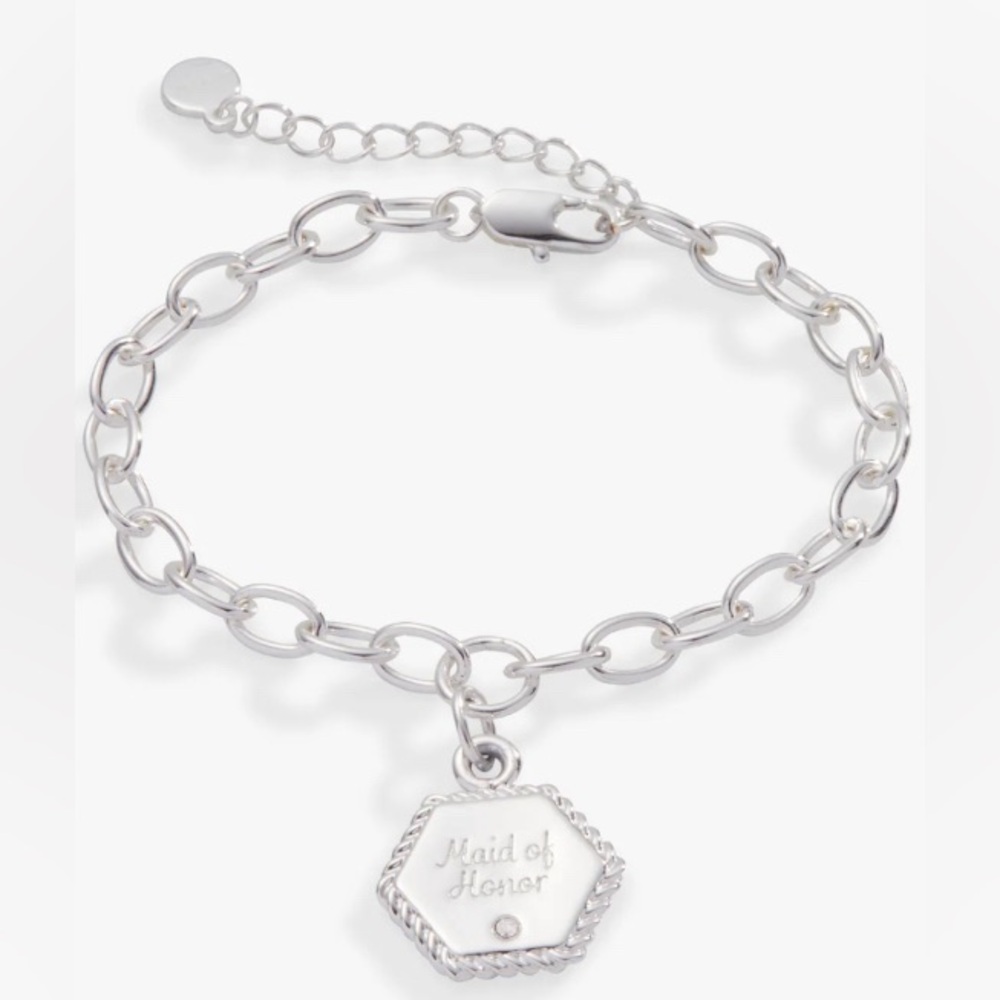 Alex and Ani Maid of Honor Silver Charm Bracelet NIB w/Tags and Card-Engravable